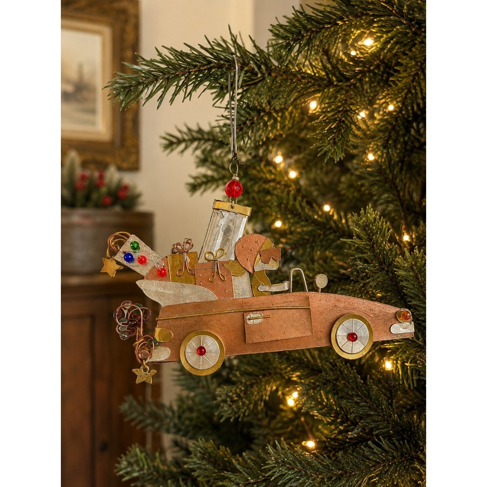 Chico's Hip Chick Convertible Car Ornament Gold Copper NEW Mixed Metal